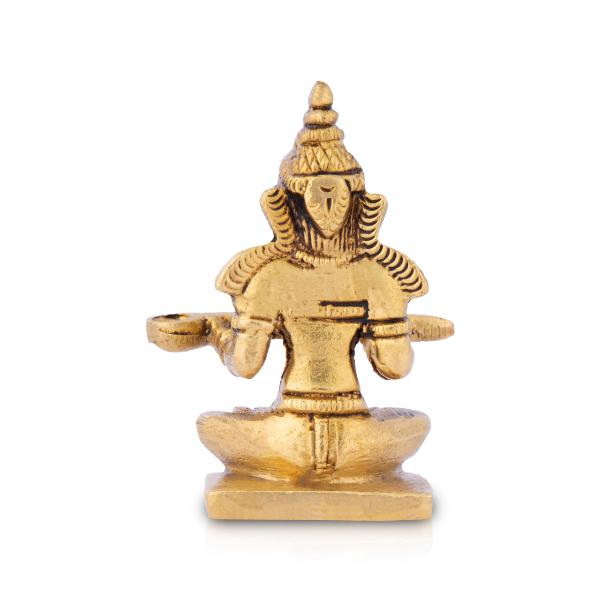 Annapurna Devi Sitting On Base - 3 x 2.25 Inches | Antique Brass Idol/ Annapoorani Statue for Pooja