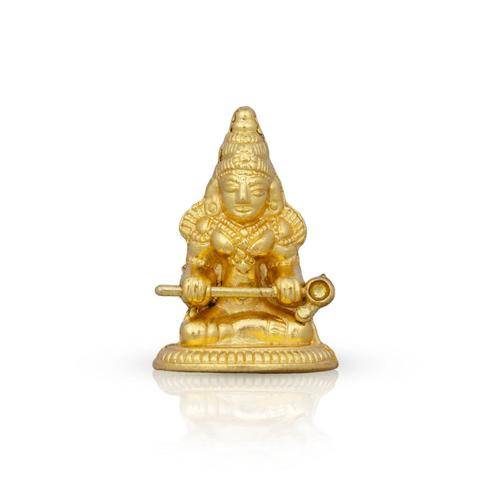 Annapuran Devi Murti With Plate - 2 X 3 Inches | Annapurna Idol/ Gold Polish Murti/ Devi Statue For Pooja