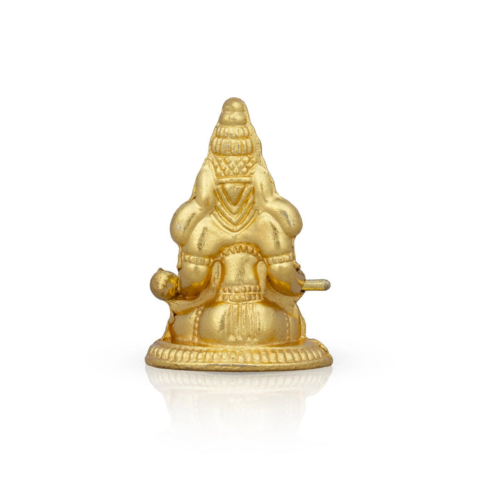 Annapuran Devi Murti With Plate - 2 X 3 Inches | Annapurna Idol/ Gold Polish Murti/ Devi Statue For Pooja