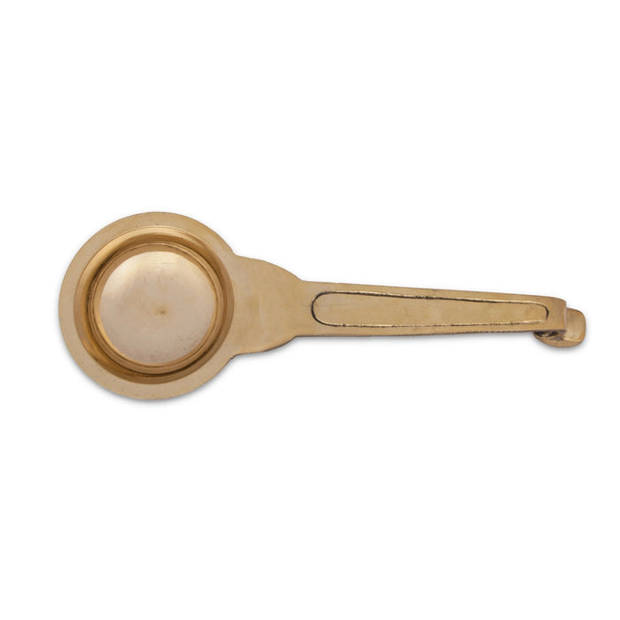 Brass Aarti With Handle - 1.5 x 10 Inches | Laddle Camphor Burner/ Kapoor Dhani/ Karpura Aarti for Pooja