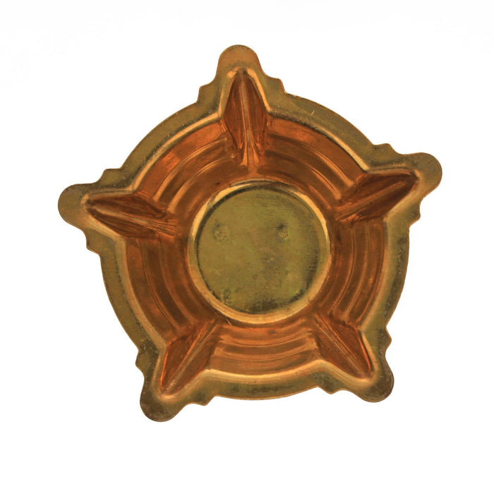 5 Face Brass Lamp With Base - 1 x 2 Inches | Brass Pooja Diya/ Brass Deepam/ Brass Vilakku for Home