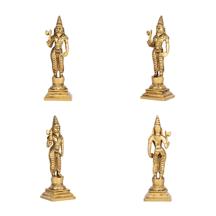 Dasavathaaram Murti Set - 6 x 2 Inches | Vishnu Ten Incarnations Avatars Idols/ Antique Brass Idol for Pooja