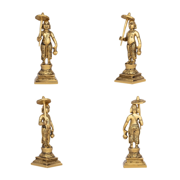 Dasavathaaram Murti Set - 6 x 2 Inches | Vishnu Ten Incarnations Avatars Idols/ Antique Brass Idol for Pooja