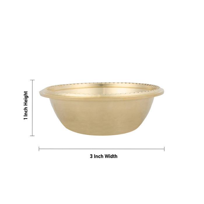 Brass Bowl - 1 x 3 Inches | Brass Cup/ Pooja Bowl for Home