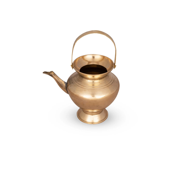 Brass Kindi With Handle - 3.5 x 4 Inches | Brass Kalash/ Brass Kamandalam for Pooja