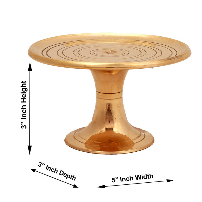 Pooja Stand - 3 X 5 Inches | Brass Stand/ Murti Stand/ Idol Base/ Puja Pedestal For Deity