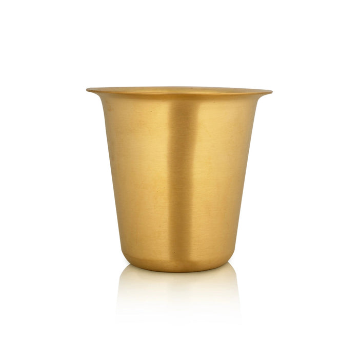 Coffee Dabara Pair - 3 x 4 Inches | Brass Dabara Set/ Davara Tumbler Set/ Davara Set for Home