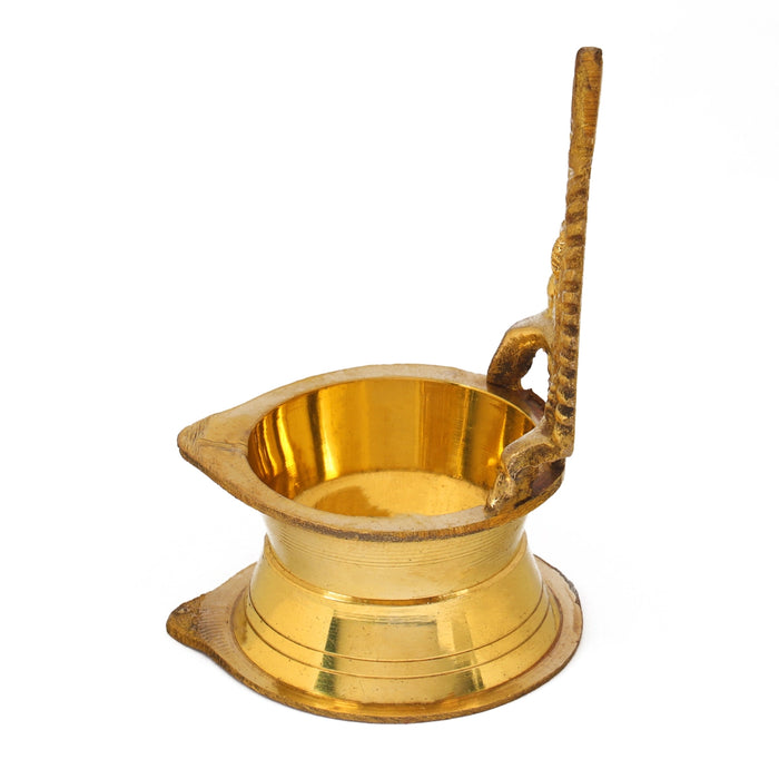 Kamakshi Deepam - 4 x 2.5 Inches | Brass Lamp/ Kamatchi Vilakku/ Kamatchi Amman Vilakku for Pooja