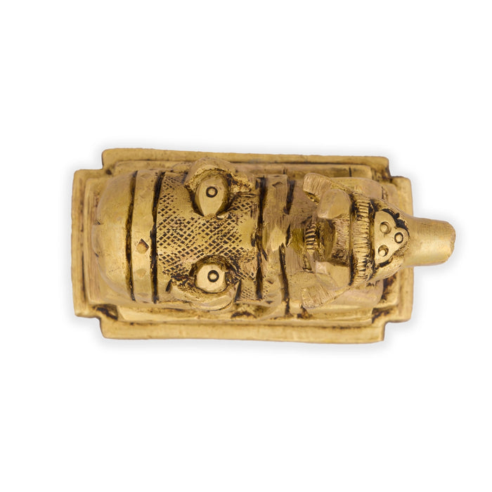 Nandi Statue - 2.5 x 2.5 Inches | Nandi Murti/ Antique Brass Statue/ Nandhi Statue for Pooja/ 300 Gms Approx