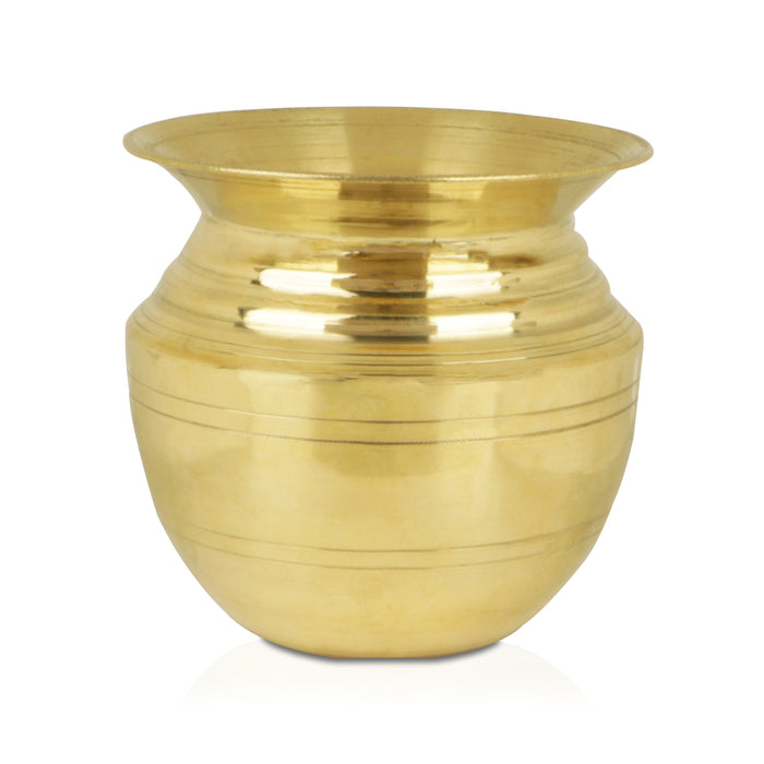 Brass Lota - 3.25 X 3.25 Inches | Chombu/ Kalash Pot/ Kalasam Vessel For Pooja & Rituals