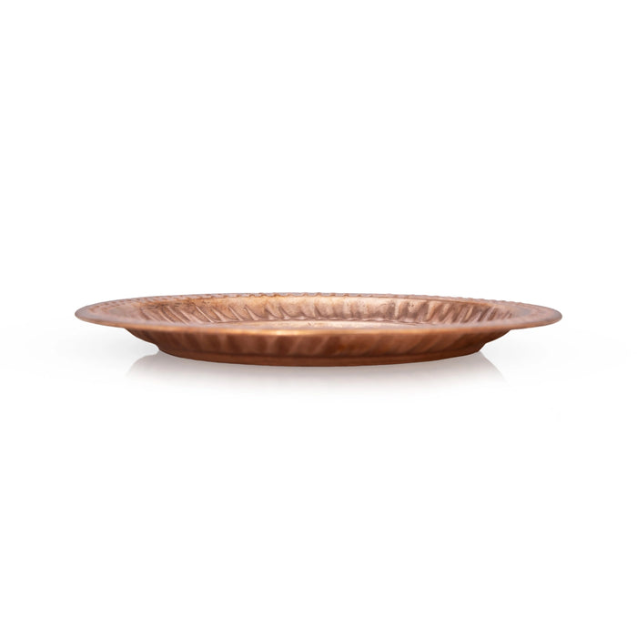 Copper Plate - 5.5 Inches | Beading Design Pooja Thali Plate/ Pooja Plate for Home