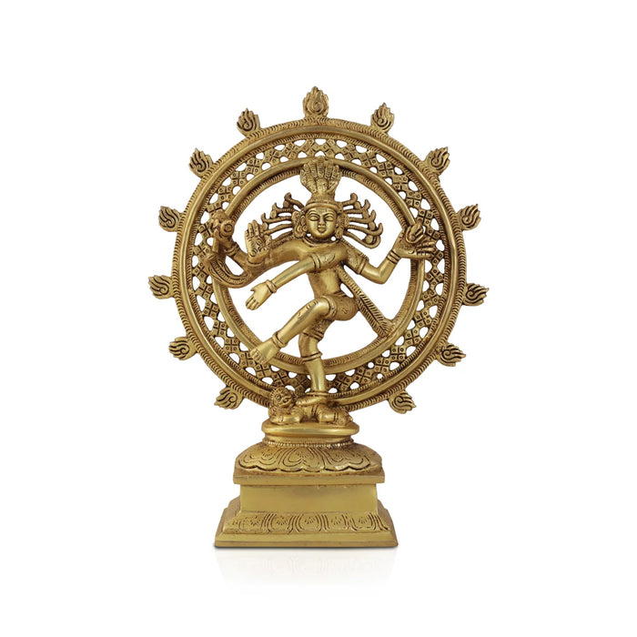 Natraj Murti - 12 x 9 Inches | Antique Brass Statue/ Nataraj Murti for Pooja/ 2.500 Kgs Approx