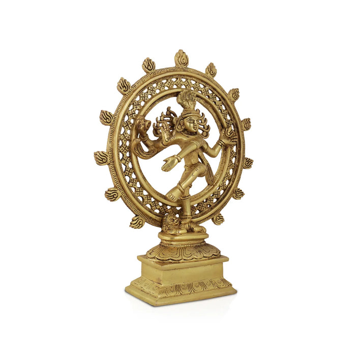 Natraj Murti - 12 x 9 Inches | Antique Brass Statue/ Nataraj Murti for Pooja/ 2.500 Kgs Approx