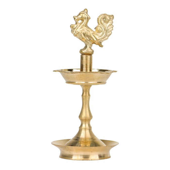 Brass Kuthu Vilakku - 5 Inches | Annam Design Deepam/ Brass Lamp/ Traditional Diya For Pooja