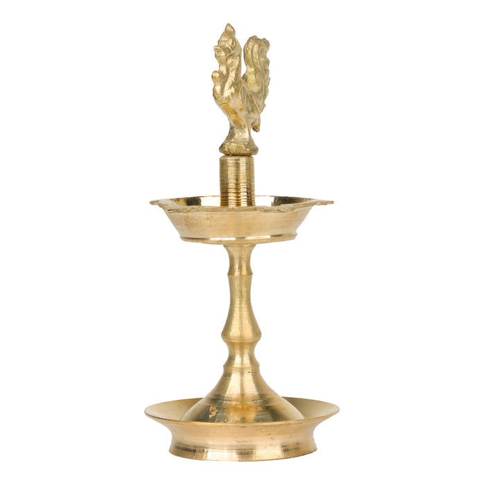Brass Kuthu Vilakku - 5 Inches | Annam Design Deepam/ Brass Lamp/ Traditional Diya For Pooja