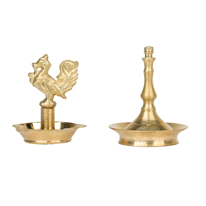 Brass Kuthu Vilakku - 5 Inches | Annam Design Deepam/ Brass Lamp/ Traditional Diya For Pooja