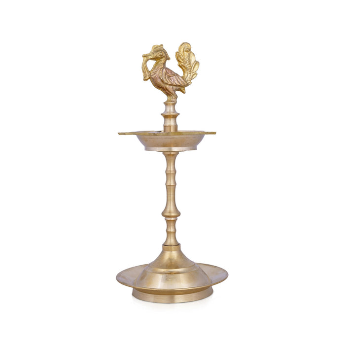 Brass Lamp - 8 X 3.5 Inches | Annam Design Kuthu Vilakku/ Brass Deepam/ Pooja Diya For Temple & Home