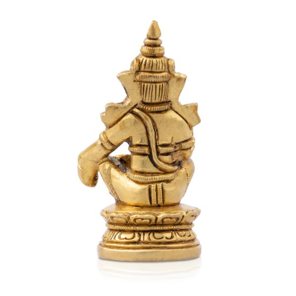 Ayyappan Statue Sitting On Base - 2.75 X 1.5 Inches | Antique Brass Idol/ Lord Ayyappa Murti For Pooja