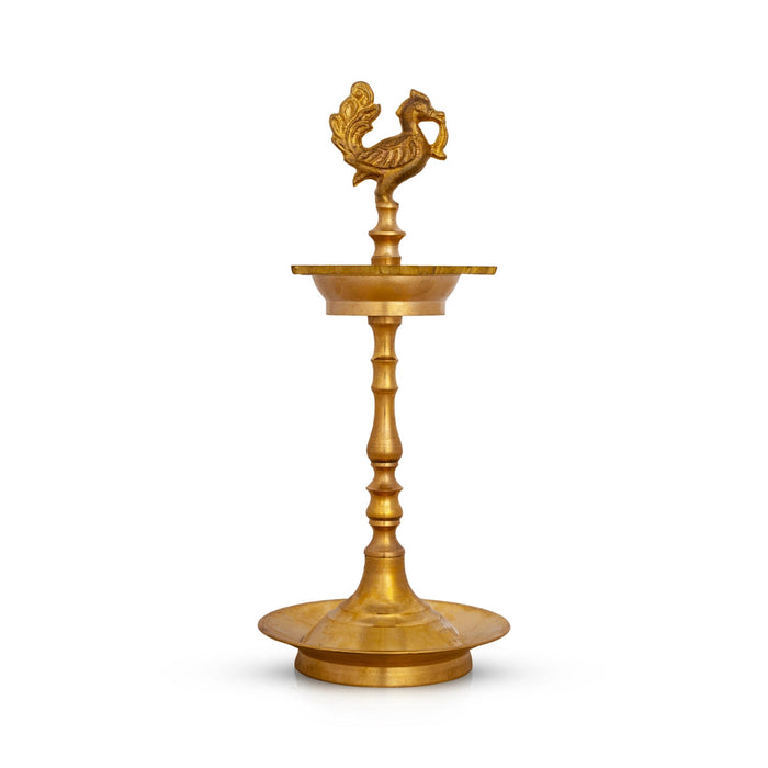 Kuthu Vilakku - 10.5 X 4 Inches | Annam Design Brass Deepam/ Traditional Vilakku/ Brass Lamp For Pooja