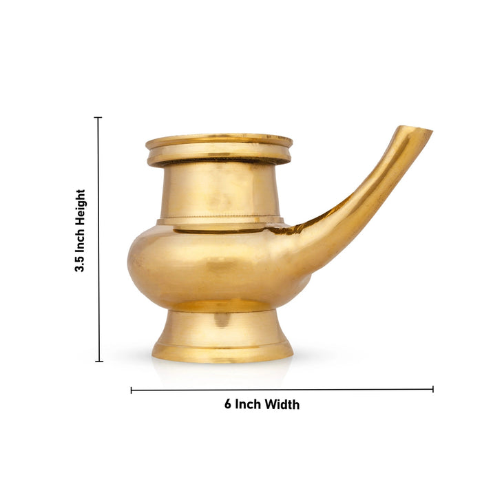 Brass Kindi - 3.5 x 6 Inches | Brass Kalash/ Brass Kamandalam for Pooja