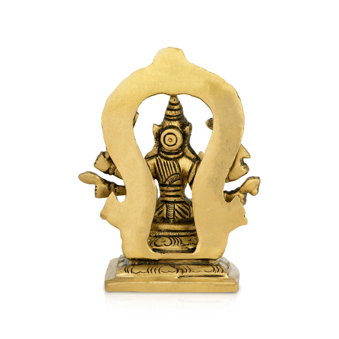 Varahi Amman Statue With Arch - 4.5 x 3.5 Inches | Varahi Amman Idol With 8 Hands/ Antique Brass Idol for Pooja