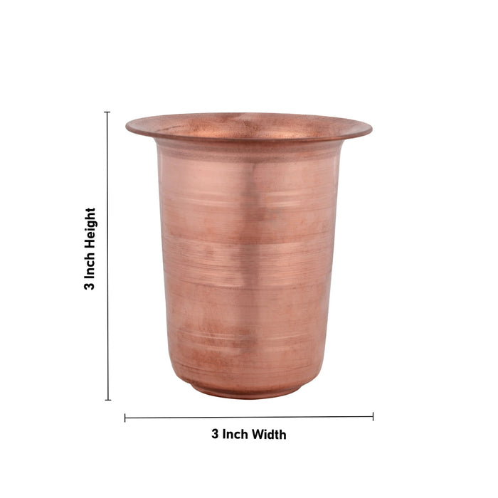 Coffee Tumbler - 3 x 3 Inches | Copper Glass/ Copper Tumbler/Copper Vessel/Copper Cup for Home