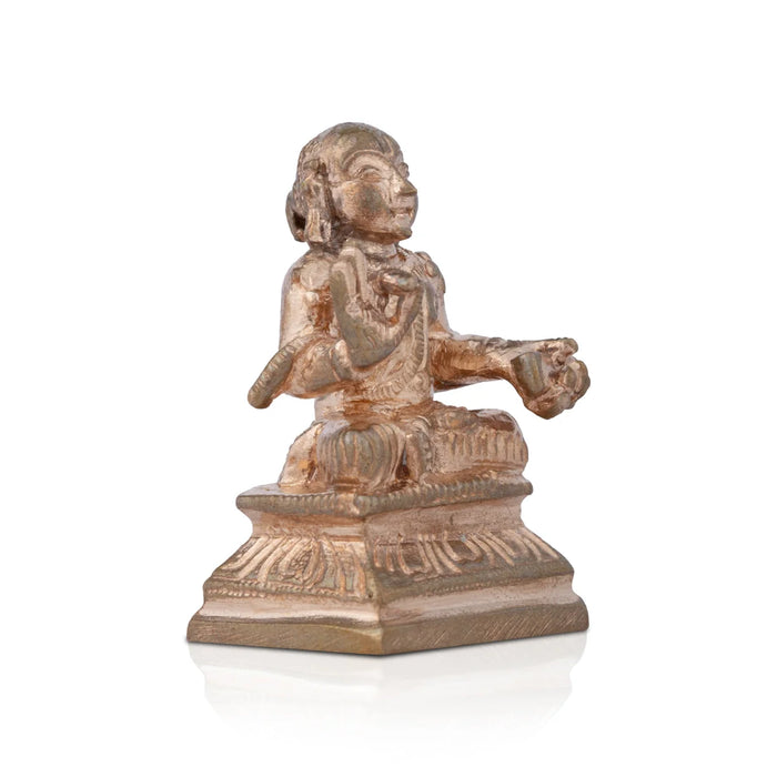 Vedanta Desikan Statue - 1.5 x 1 Inch | Panchaloha Idol/ Vedanta Desikar Idol for Pooja/ 60 Gms Approx
