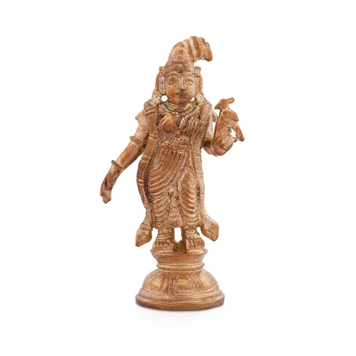 Andal Statue Standing On Base - 2.5 x 1.5 Inches | Panchaloha Statue/ Goda Devi/ Andal Idol for Pooja