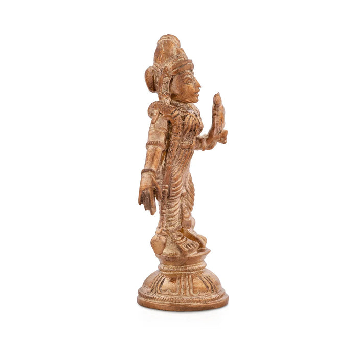 Andal Statue Standing On Base - 2.5 x 1.5 Inches | Panchaloha Statue/ Goda Devi/ Andal Idol for Pooja