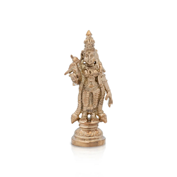 Meenakshi Statue Standing On Base - 3 x 2 Inches | Panchaloha Idol/ Meenakshi Amman Statue for Pooja