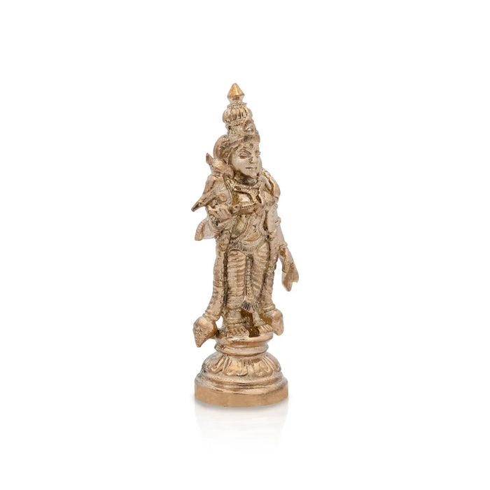Meenakshi Statue Standing On Base - 3 x 2 Inches | Panchaloha Idol/ Meenakshi Amman Statue for Pooja