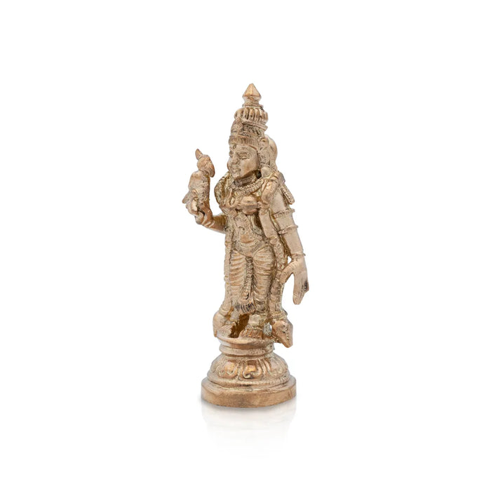 Meenakshi Statue Standing On Base - 3 x 2 Inches | Panchaloha Idol/ Meenakshi Amman Statue for Pooja