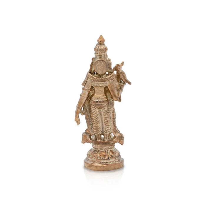 Meenakshi Statue Standing On Base - 3 x 2 Inches | Panchaloha Idol/ Meenakshi Amman Statue for Pooja