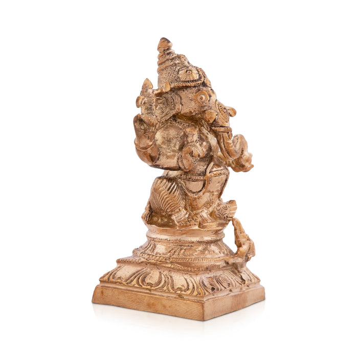 Ganesh Murti - 3 x 2 Inches | Panchaloha Statue/ Ganpati Murti for Pooja/ 295 Gms Approx