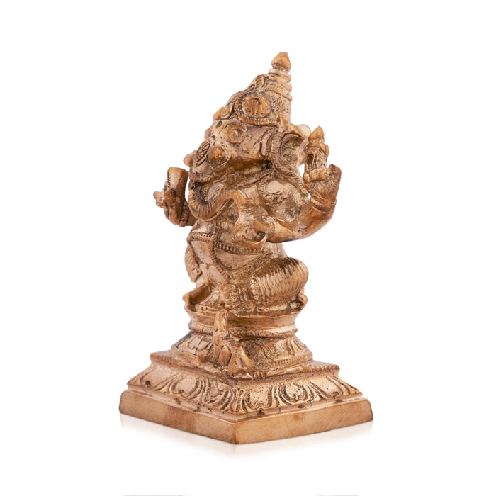 Ganesh Murti - 3 x 2 Inches | Panchaloha Statue/ Ganpati Murti for Pooja/ 295 Gms Approx