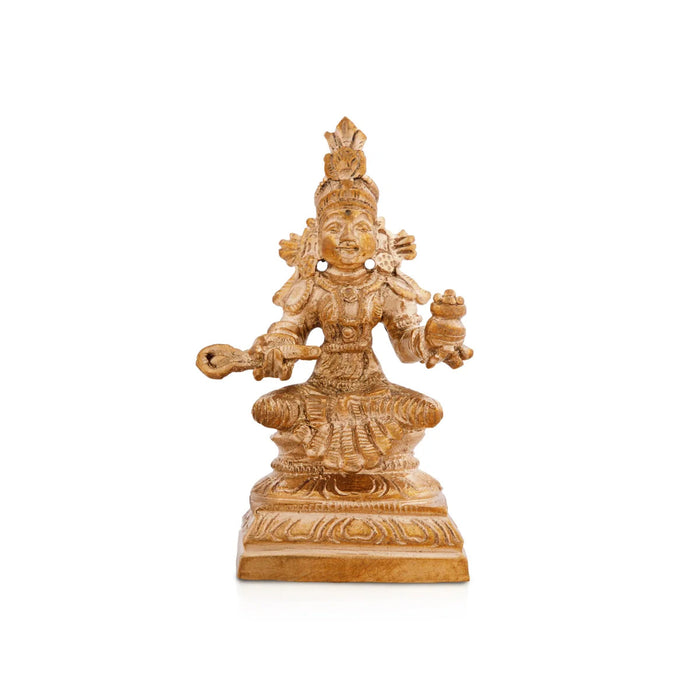 Annapurna Devi Sitting On Base - 2.75 x 1.75 Inches | Panchaloha Idol/ Annapoorani Statue for Pooja