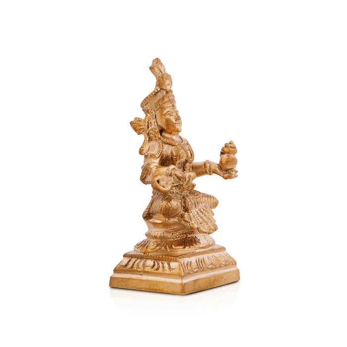Annapurna Devi Sitting On Base - 2.75 x 1.75 Inches | Panchaloha Idol/ Annapoorani Statue for Pooja