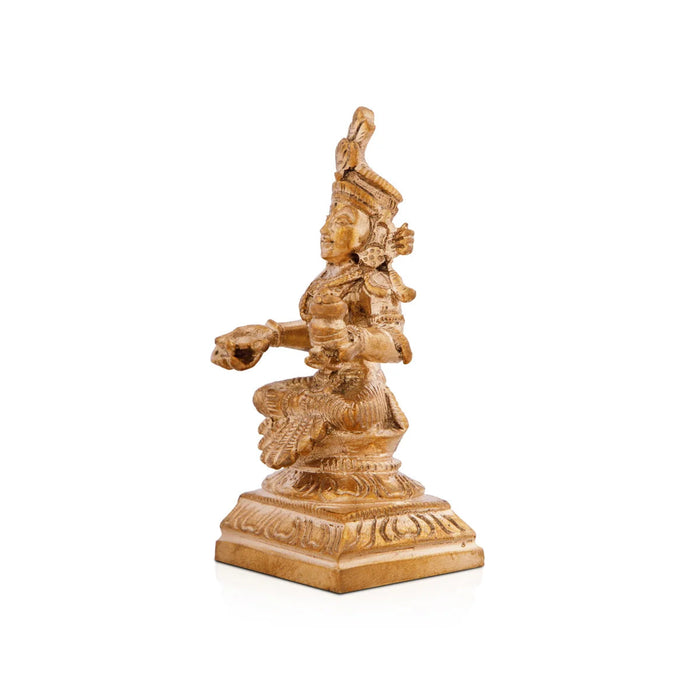Annapurna Devi Sitting On Base - 2.75 x 1.75 Inches | Panchaloha Idol/ Annapoorani Statue for Pooja