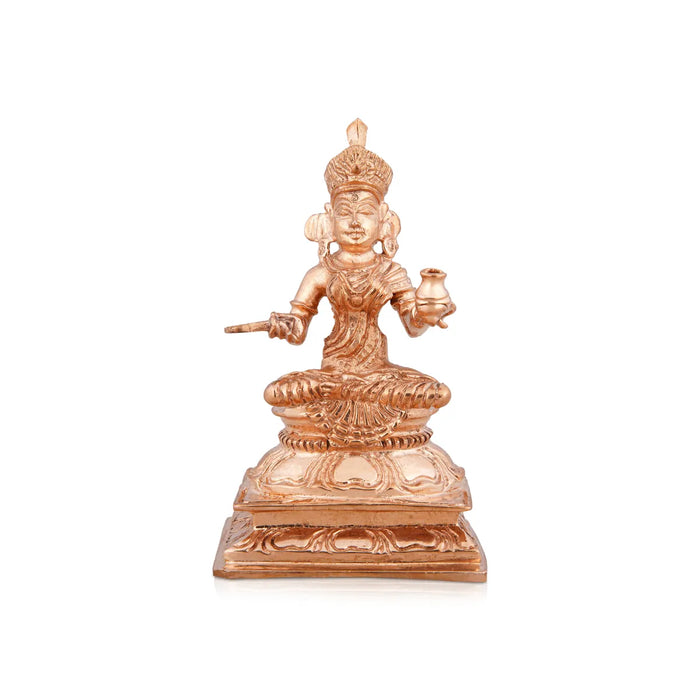 Annapurna Devi Sitting On Base - 3.5 X 2 Inches | Panchaloha Statue/ Annapoorani Statue For Worship & Pooja