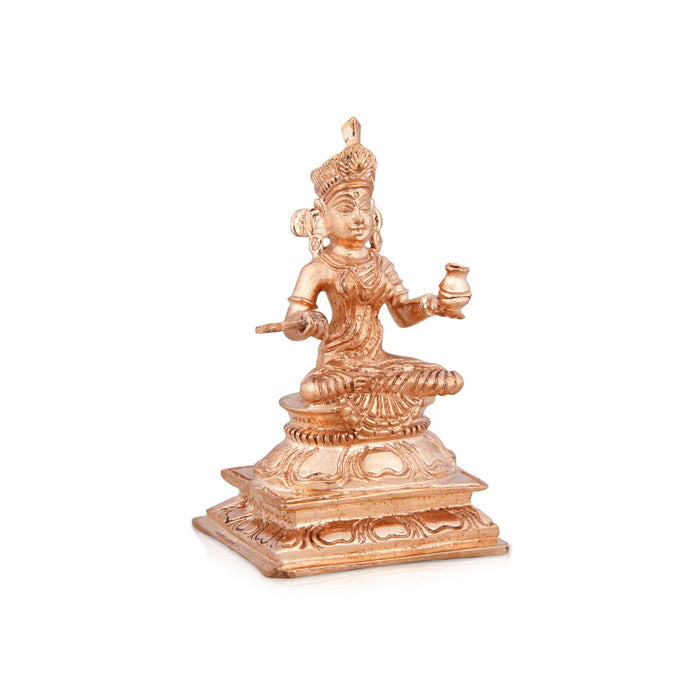 Annapurna Devi Sitting On Base - 3.5 X 2 Inches | Panchaloha Statue/ Annapoorani Statue For Worship & Pooja