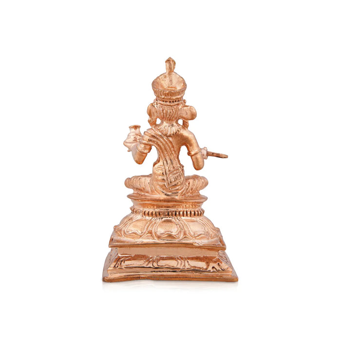 Annapurna Devi Sitting On Base - 3.5 X 2 Inches | Panchaloha Statue/ Annapoorani Statue For Worship & Pooja