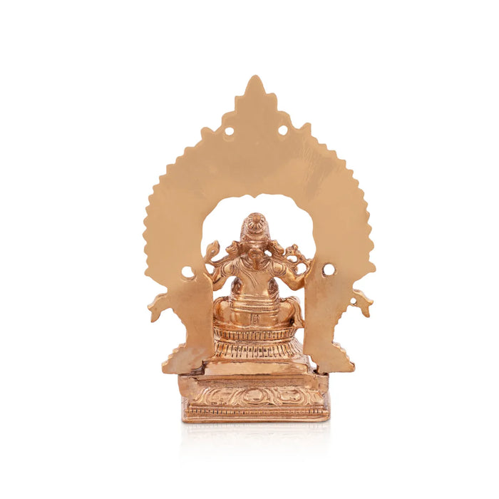 Ganesh Murti Sitting On Base With Arch - 2.75 X 1.25 Inches | Panchaloha Statue/ Vinayaka Statue For Worship