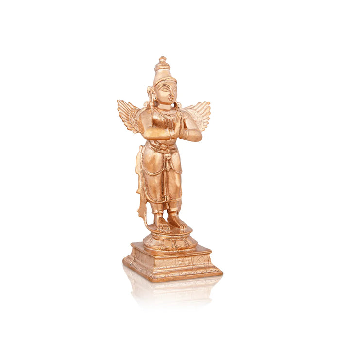 Garudan Statue Standing On Base - 4 X 2.5 Inches | Panchaloha Statue/ Garuda Idol/ Garuda Murti For Worship