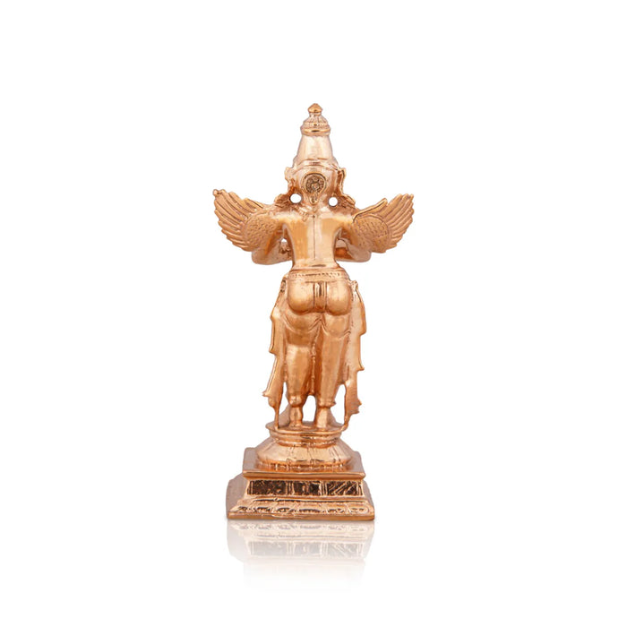 Garudan Statue Standing On Base - 4 X 2.5 Inches | Panchaloha Statue/ Garuda Idol/ Garuda Murti For Worship