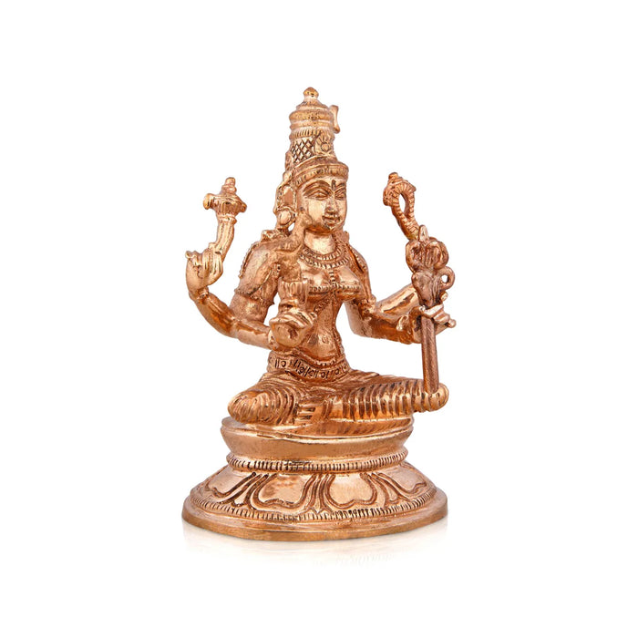 Kamakshi Idol Sitting On Base - 3.5 X 2 Inches | Panchaloha Statue/ Kamatchi Amman Statue For Worship & Pooja