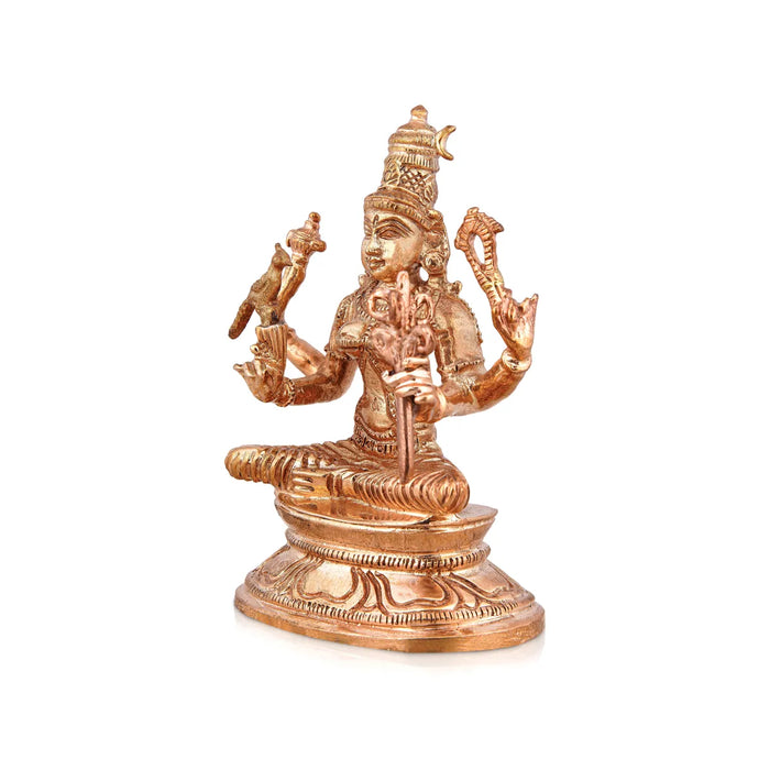 Kamakshi Idol Sitting On Base - 3.5 X 2 Inches | Panchaloha Statue/ Kamatchi Amman Statue For Worship & Pooja