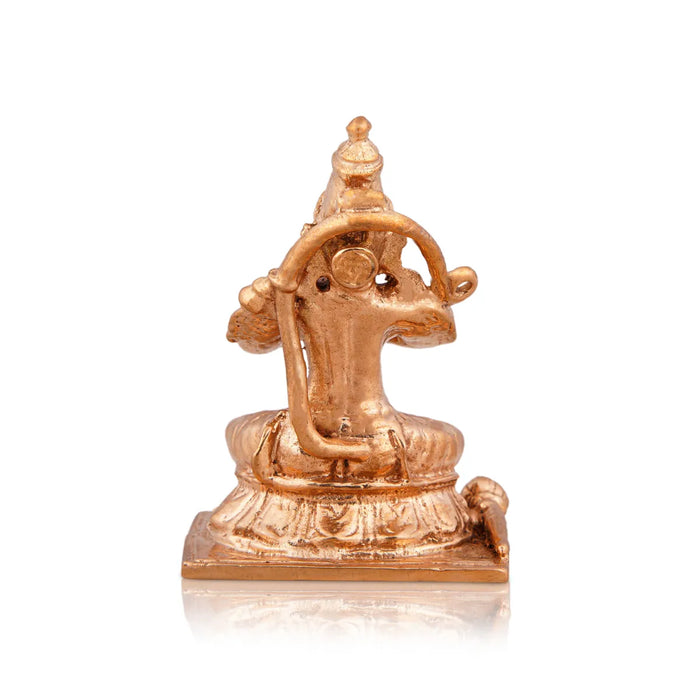 Anjaneya Statue Sitting On Base - 2.5 X 1.75 Inches | Panchaloha Statue/ Hanuman Statue For Worship