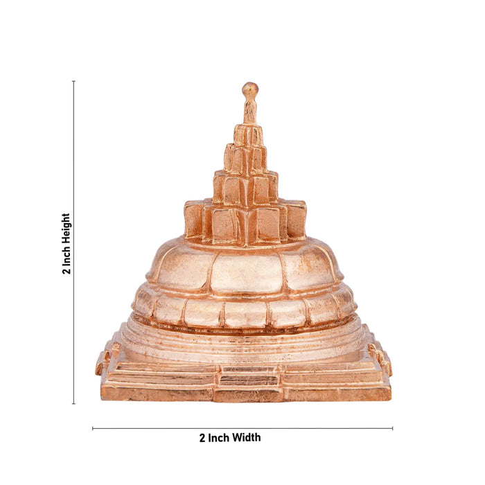 Maha Meru Shree Yantra - 2 X 2 Inches | Panchaloha Mahameru Yantra/ Sri Chakra Maha Meru For Pooja