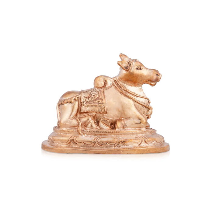 Nandi Statue With Base - 2 X 3 Inches | Panchaloha Statue/ Nandhi Statue/ Nandi Murti For Pooja