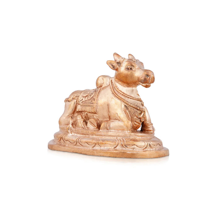 Nandi Statue With Base - 2 X 3 Inches | Panchaloha Statue/ Nandhi Statue/ Nandi Murti For Pooja